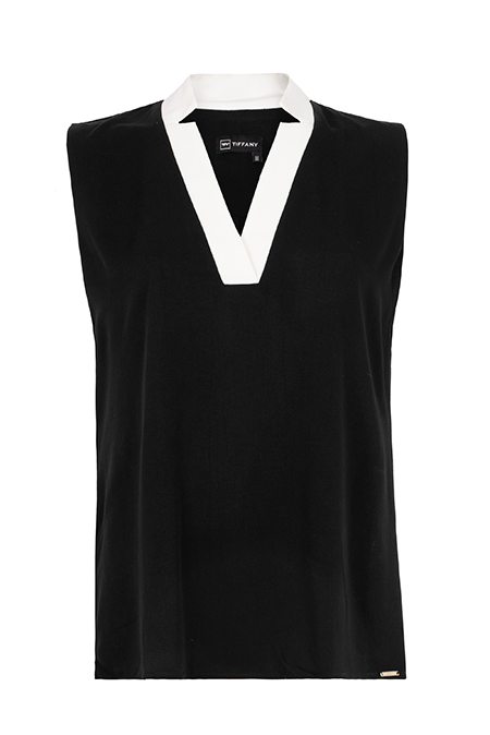 Bluza bez rukava sa kontrastnim reverima Tiffany Production