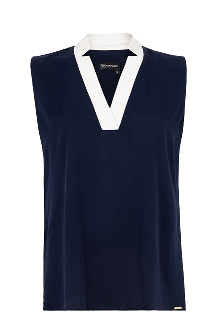 Tiffany Production Bluza bez rukava sa kontrastnim reverima