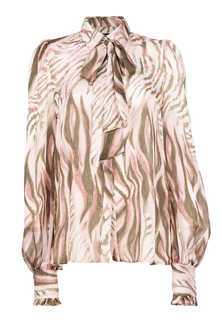 Tiffany Production Bluza dugih rukava sa dezenom i kragnom na vezivanje