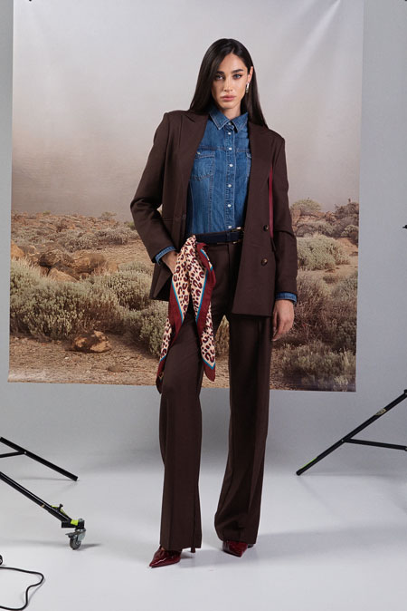 Tiffany Production Ženska teksas košulja sa nitnama