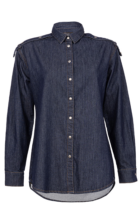 Ženska košulja od pamučnog teksasa sa ukrasnim trakama Tiffany Production