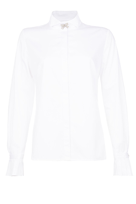 Ženska košulja dugih zvonastih rukava sa ukrasnim brošem Tiffany Production