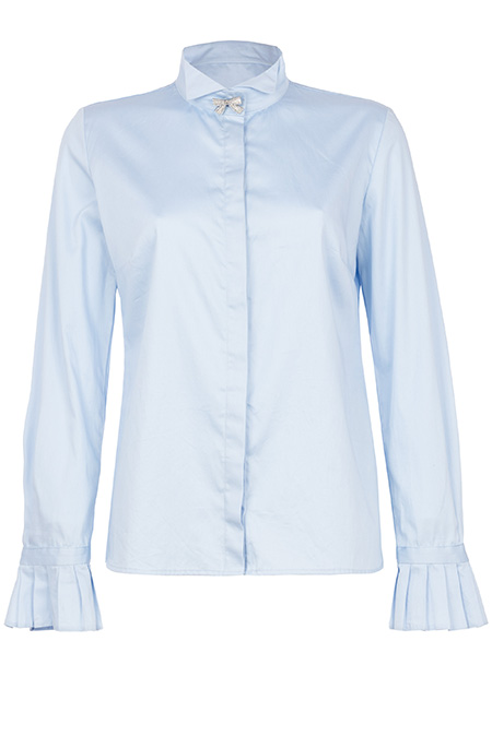 Ženska košulja dugih zvonastih rukava sa ukrasnim brošem Tiffany Production