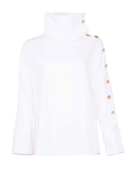 Ženska košulja sa visokom kragnom i ukrasnim dugmićima Tiffany Production