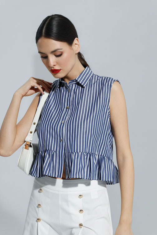 Tiffany Production Prugasta košulja bez rukava