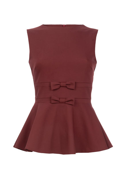 Top sa naglašenim strukom i ukrasnim mašnama Tiffany Production