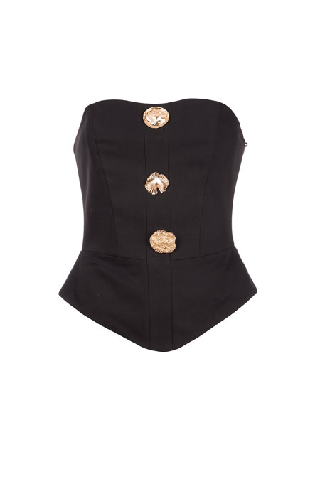 Asimetrični top sa dekorativnim dugmićima Tiffany Production