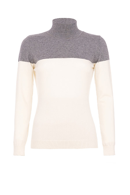 Tiffany Production Ženski džemper sa visokom kragnom u dve nijanse