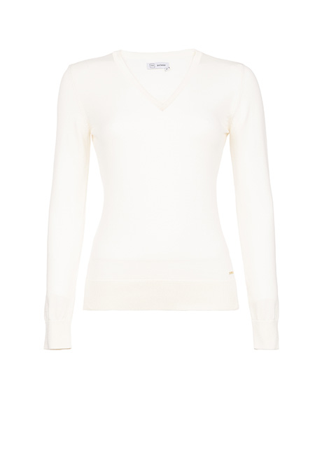 Ženski bazni džemper dugih rukava sa V-izrezom od 100% pamuka Tiffany Production