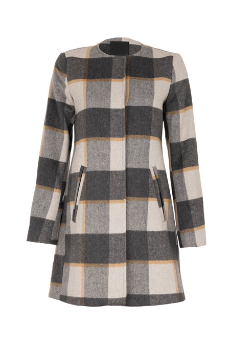 Karirani ženski kaput sa metalnim dugmićima Tiffany Production