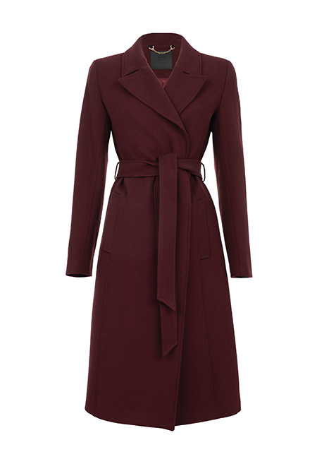 Ženski kaput dugih rukava na preklop sa kaišem Tiffany Production