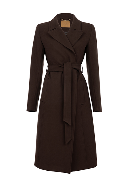 Tiffany Production Ženski kaput dugih rukava na preklop sa kaišem