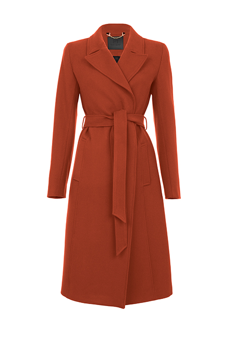 Ženski kaput dugih rukava na preklop sa kaišem Tiffany Production