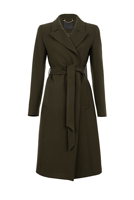 Ženski kaput dugih rukava na preklop sa kaišem Tiffany Production