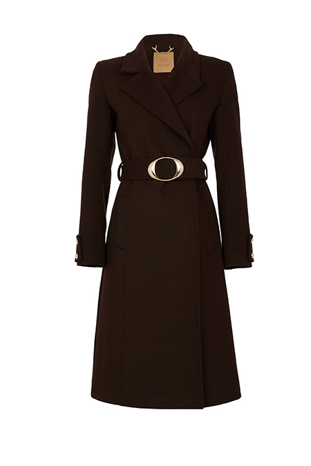 Tiffany Production Elegantni kaput sa kaišem i zlatnom kopčom