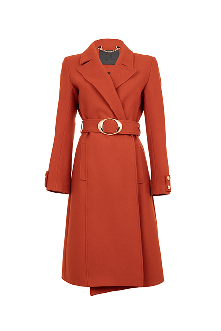 Elegantni kaput sa kaišem i zlatnom kopčom Tiffany Production