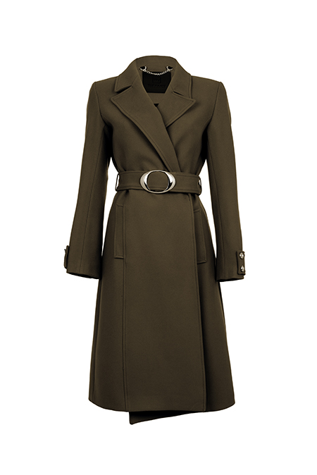 Elegantni kaput sa kaišem i zlatnom kopčom Tiffany Production