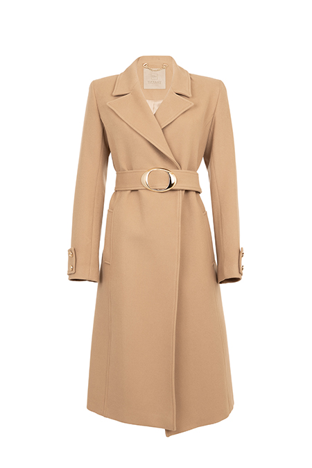 Tiffany Production Elegantni kaput sa kaišem i zlatnom kopčom