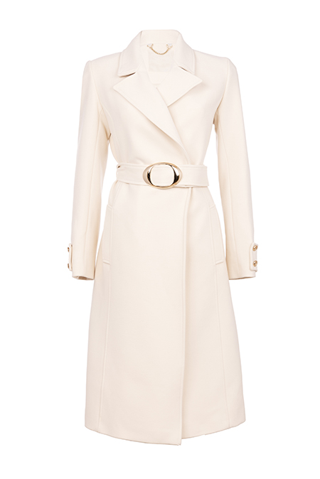 Elegantni kaput sa kaišem i zlatnom kopčom Tiffany Production