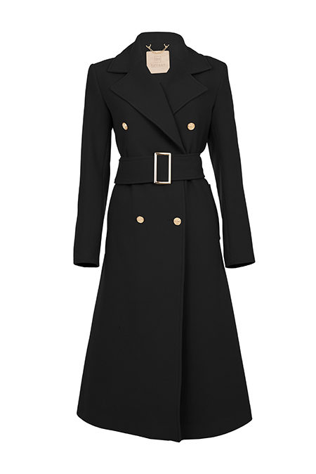 Midi kaput dugih rukava sa ukrasnim dugmićima i kaišem Tiffany Production