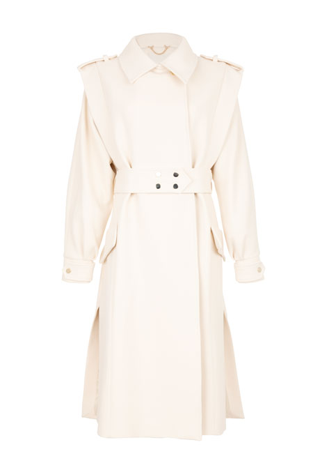 Midi kaput sa asimetričnim detaljem i kaišem Tiffany Production