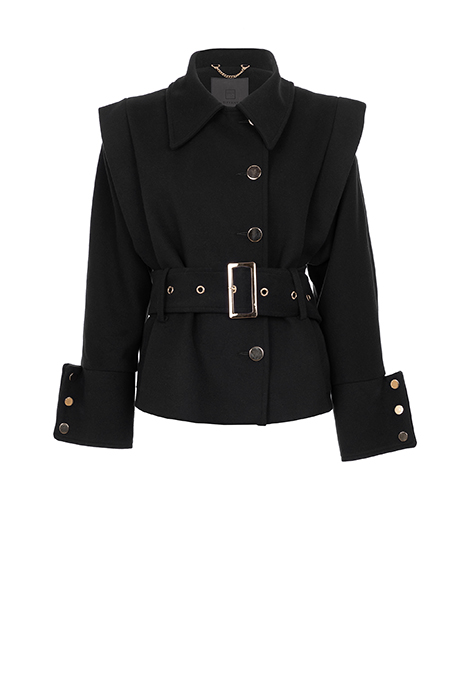 Kratki kaput sa ukrasnim dugmićima i asimetričnim detaljem Tiffany Production