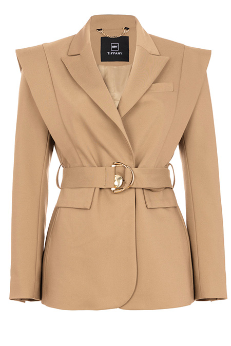 Ženski sako sa kaišem i asimetričnim detaljem Tiffany Production
