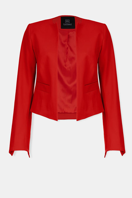 Tiffany Production Kratki elegantni sako bez revera
