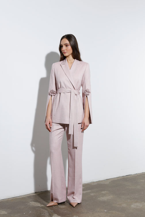 Elegantni sako sa vezivanjem u struku Tiffany Production