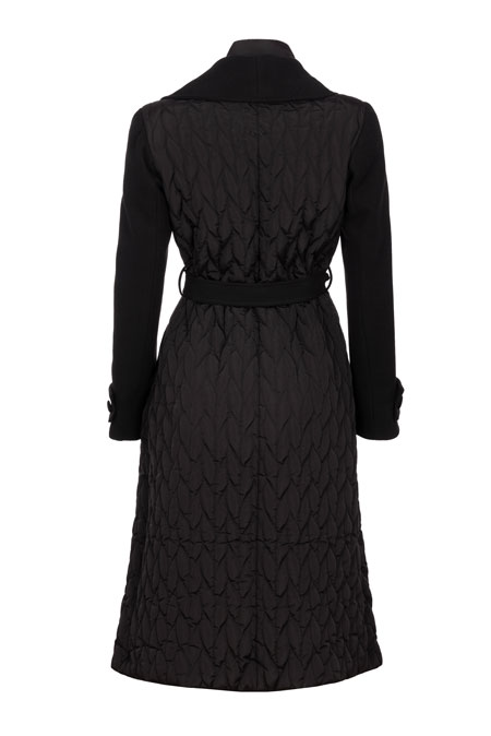 Ženska duga jakna sa pojasom i prošivenim detaljima Tiffany Production