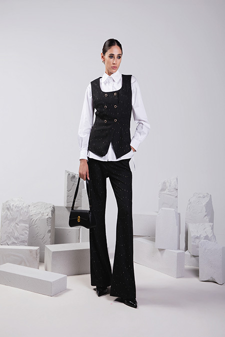 Tiffany Production Ženski prsluk bez rukava sa svetlucavim nitima