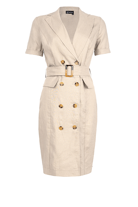 Haljina od lana na kopčanje Tiffany Production