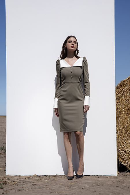 Ženska midi haljina sa zvonastim rukavima Tiffany Production