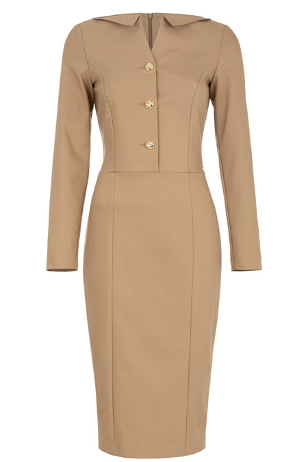 Midi haljina sa dugim rukavima i šlicem pozadi Tiffany Production