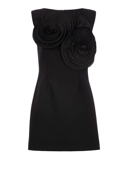 Mini haljina bez rukava sa ukrasnim cvetovima Tiffany Production