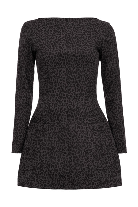 Mini balon haljina dugih rukava u leopard printu Tiffany Production