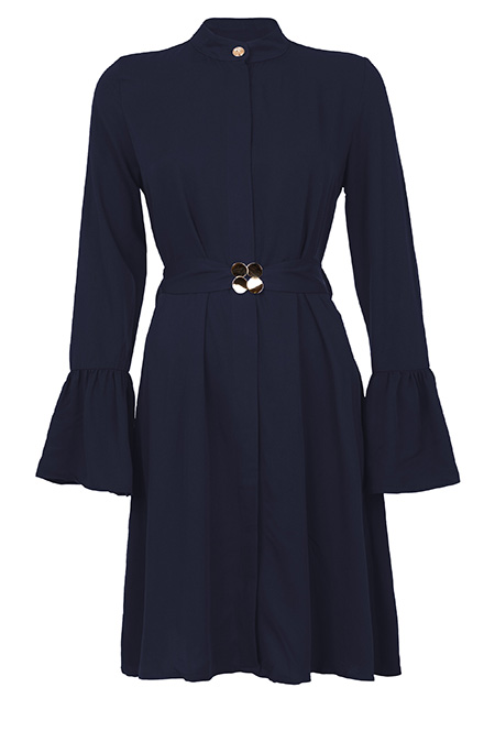 Ženska haljina sa zvonastim rukavima i ukrasnim kaišem Tiffany Production