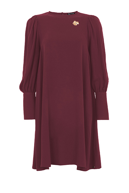 Tiffany Production Haljina dugih rukava sa brošem od 100% viskoze