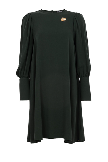 Haljina dugih rukava sa brošem od 100% viskoze Tiffany Production