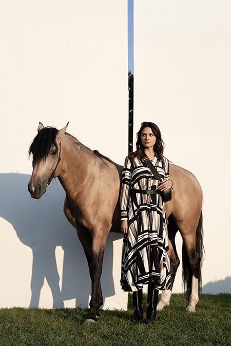 Midi haljina u dezenu sa kaišem Tiffany Production