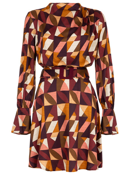 Tiffany Production Kratka haljina sa zvonastim rukavima u dezenu