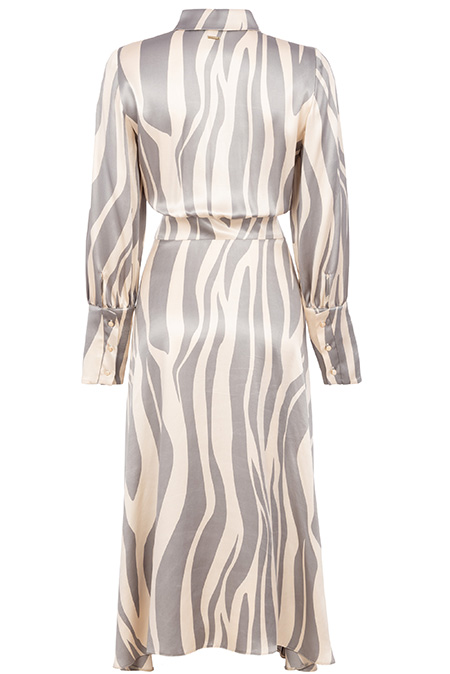 Midi haljina dugih zvonastih rukava u dezenu Tiffany Production