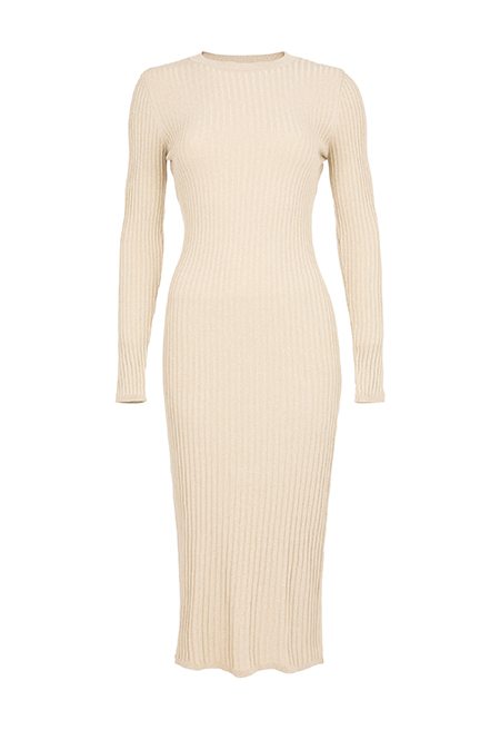 Tiffany Production Trikotažna midi haljina dugih rukava