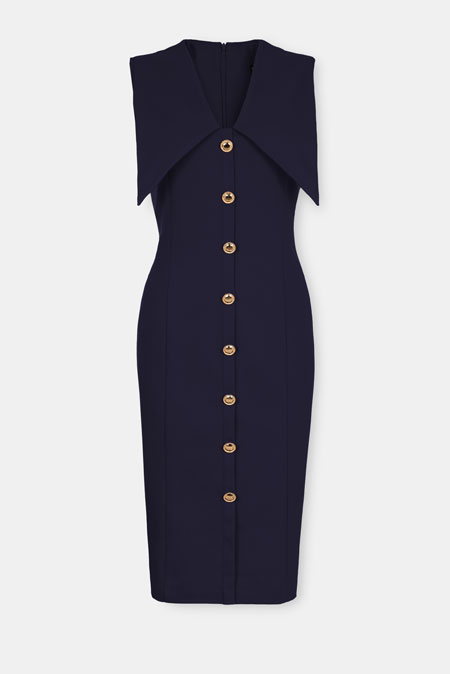 Haljina bez rukava sa naglašenim reverima Tiffany Production