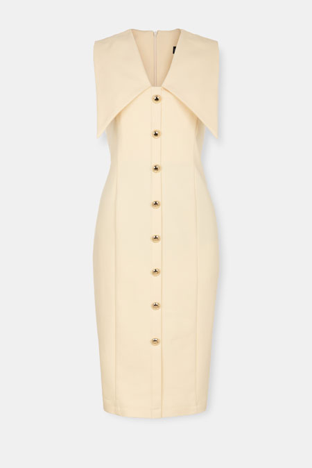 Haljina bez rukava sa naglašenim reverima Tiffany Production
