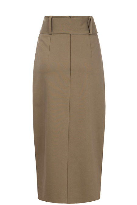 Midi suknja sa kaišem u istoj boji i šlicem Tiffany Production