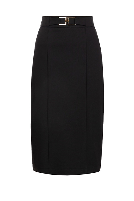 Tiffany Production Midi suknja sa ukrasnim pojasom i šlicem