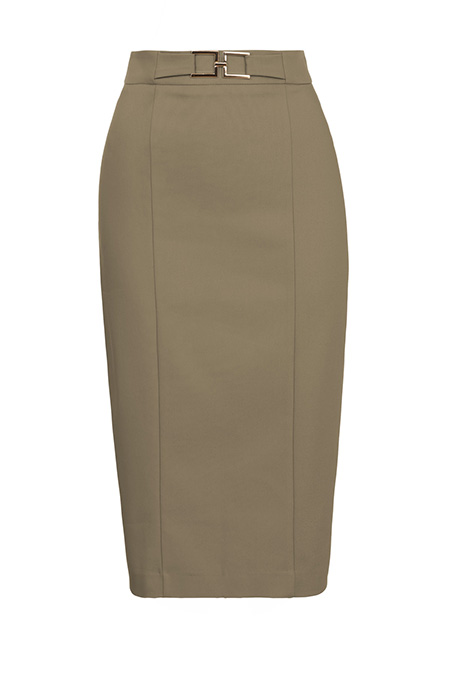 Midi suknja sa ukrasnim pojasom i šlicem Tiffany Production