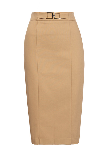 Tiffany Production Midi suknja sa ukrasnim pojasom i šlicem