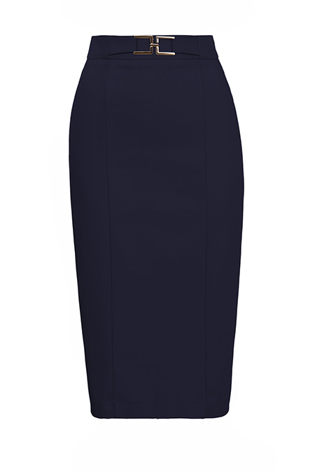 Tiffany Production Midi suknja sa ukrasnim pojasom i šlicem